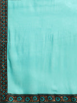 Blue Printed Rayon Suit Set