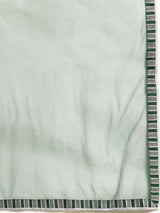 Green Striped Cotton Blend Suit Set