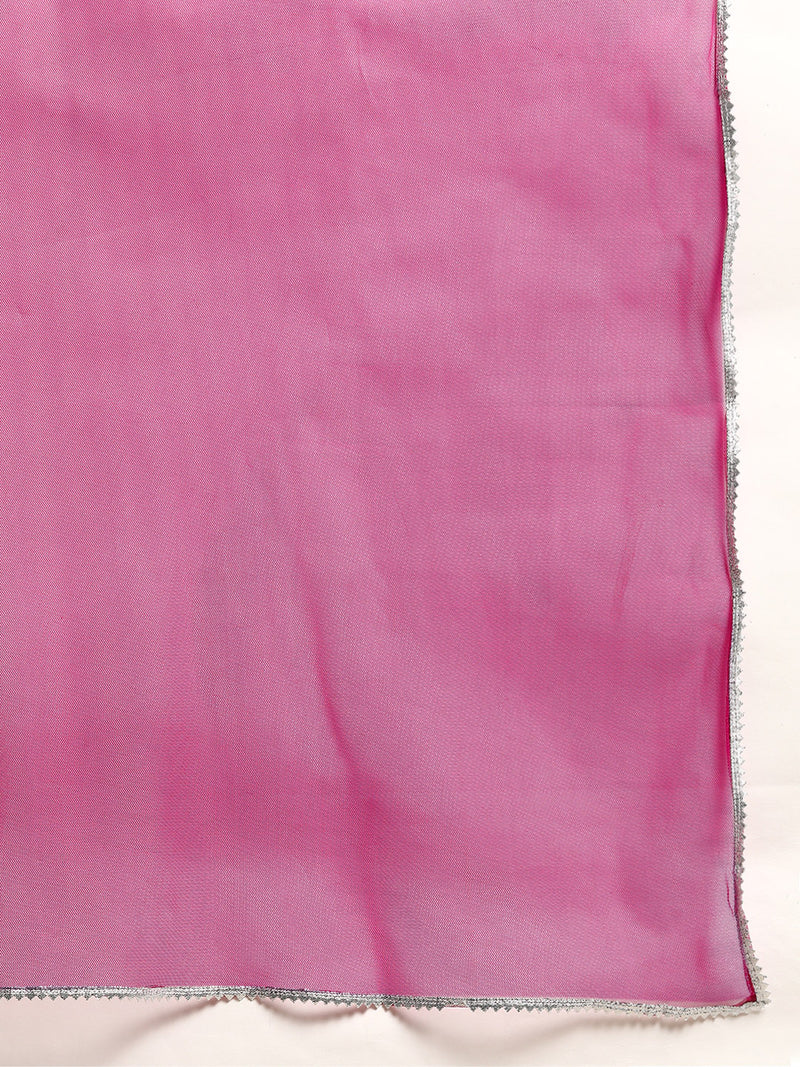Pink Yoke Design Cotton Blend Suit Set