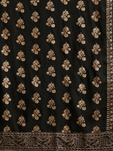 Black Yoke Design Rayon Suit Set