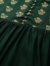 Green Yoke Design Rayon Suit Set
