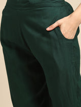 Green Yoke Design Rayon Suit Set