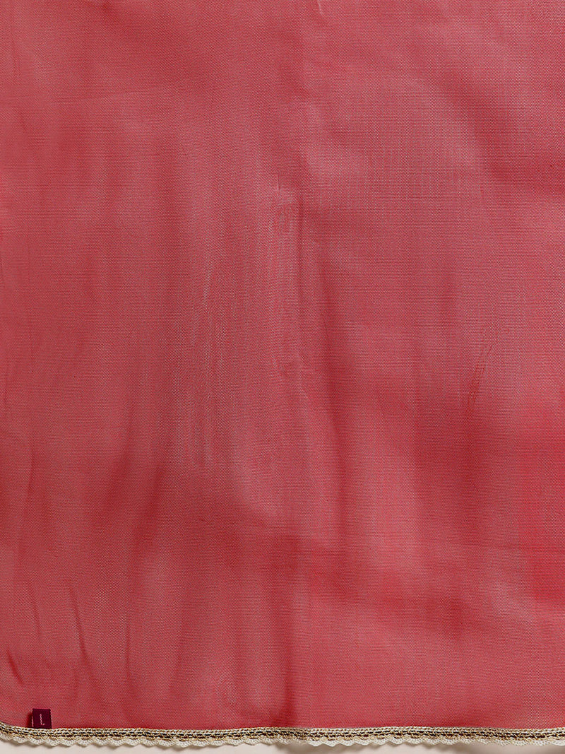 Maroon Solid Silk Blend Suit Set