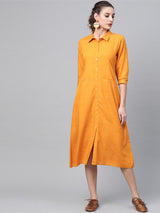Yellow Rayon Solid Maxi Dress